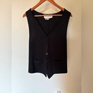 Adrienne Vittadini Sport Black Vest Size Medium buttons top blouse